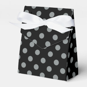 Black and Grey Polka Dots Pattern Favour Box