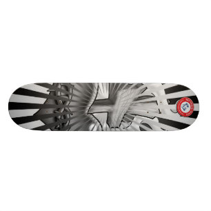 Black and Grey Sacred Heart Skateboard