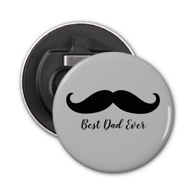 Black and Grey Silver Moustache   Bottle Opener (Front)