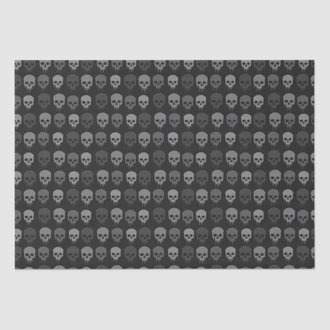 Black and Grey Skull Print  Tissue Paper (Front)