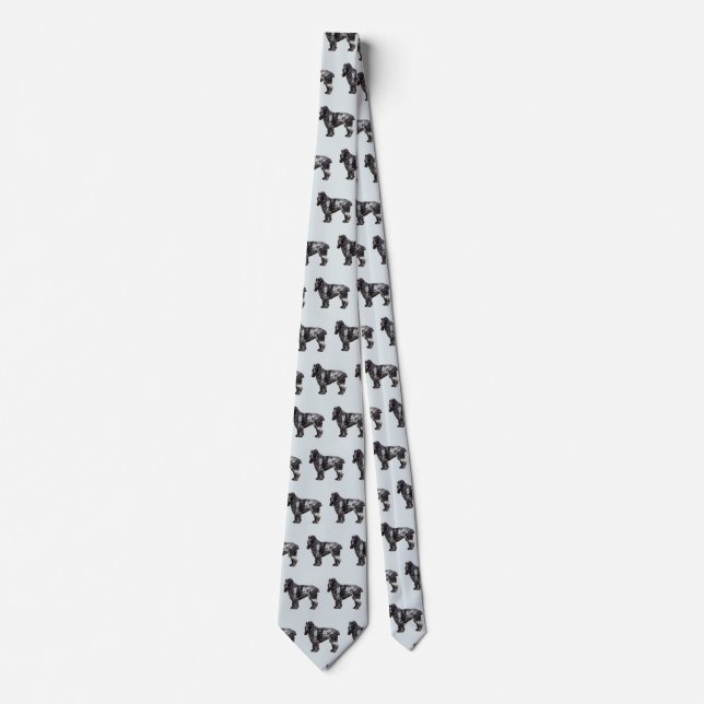 Black and Grey Spaniel Tie (Front)
