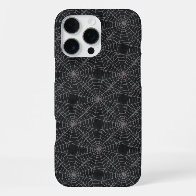 Black and Grey Spiderweb Gothic Pattern iPhone Case (Back)