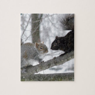 Black and Grey Squirrel Jigsaw Puzzle