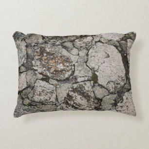 Black and grey stone fragment decorative cushion