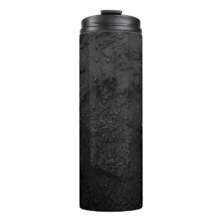 Black and grey stone fragment thermal tumbler