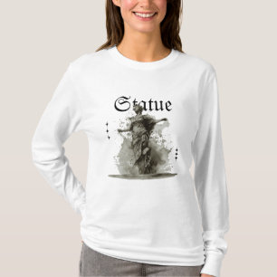 Black and Grey Street wear Statue T Shirt