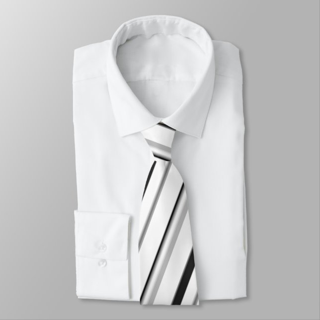 Black and grey stripes on white gift tie (Tied)