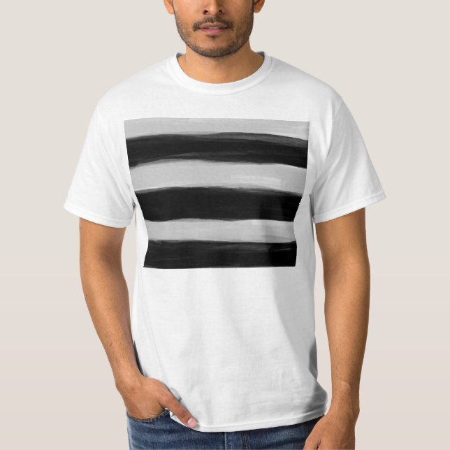 Black and Grey Stripes T-Shirt (Front)