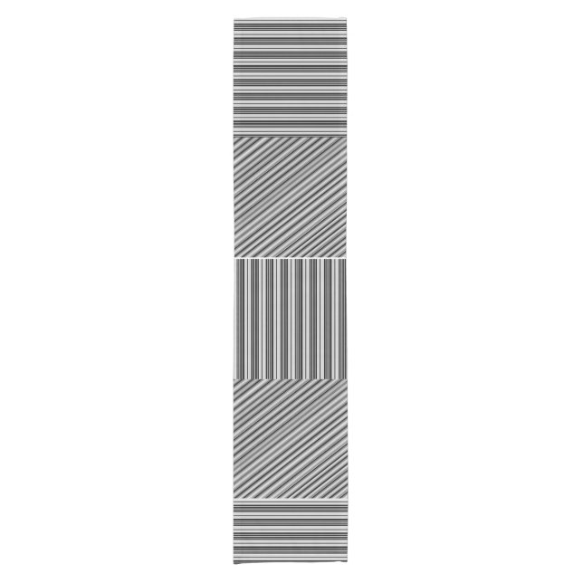 Black and Grey Stripes Table Runner (Front)