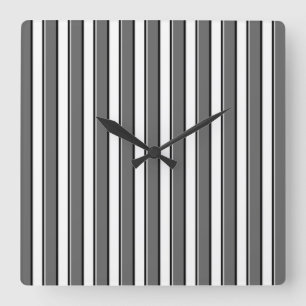 Black and Grey Stripes Wall Clock