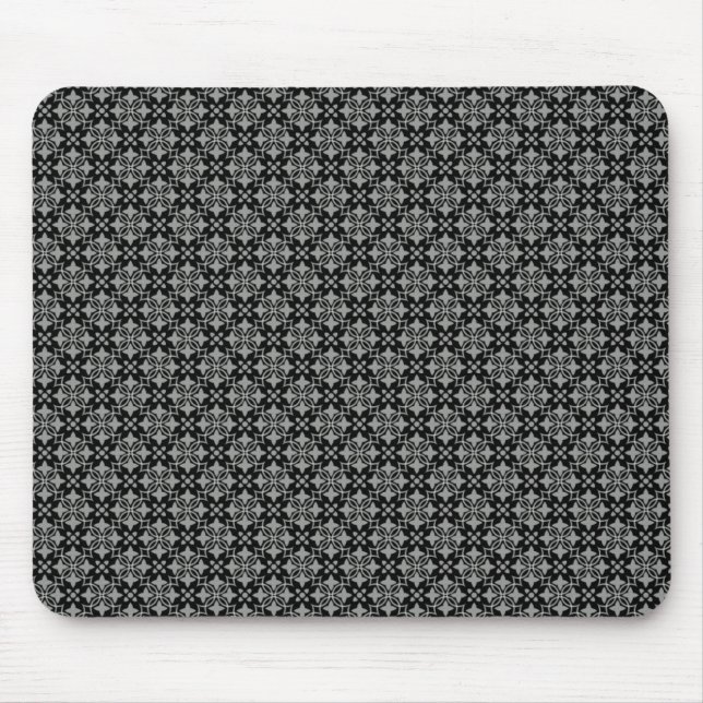 Black and Grey Stylishly Chic Mousepad (Front)