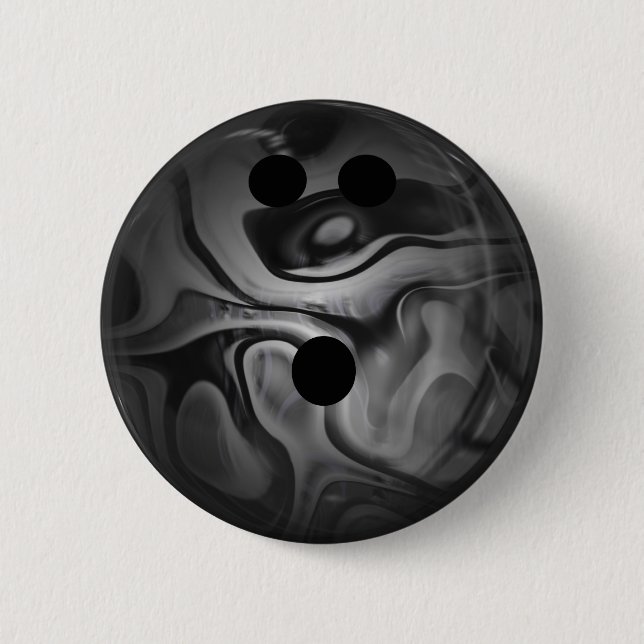 Black and Grey Swirl Bowling Ball 6 Cm Round Badge (Front)
