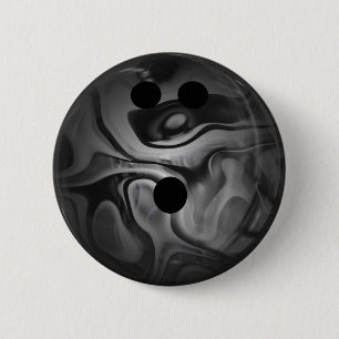 Black and Grey Swirl Bowling Ball 6 Cm Round Badge