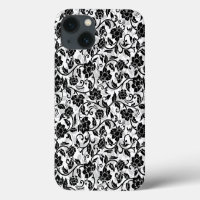Black and Grey Swirling Flowers