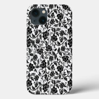Black and Grey Swirling Flowers