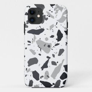 black and grey terrazzo design Case-Mate iPhone case
