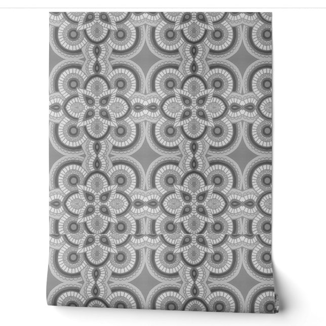 Black and grey Tribal wallpaper  2' x 4'  (Unrolling)