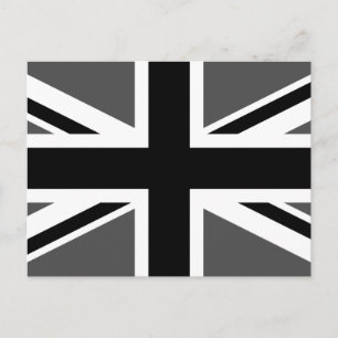 Black and Grey Union Jack Postcard