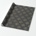 Black and Grey Vintage Chandeliers Wrapping Paper<br><div class="desc">Grey and black paris vintage chandelier pattern wrapping paper.</div>