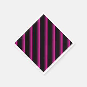 Black and Hot Pink Blended Diagonal Stripe Napkin