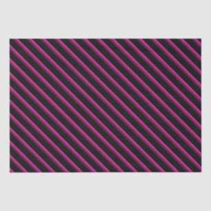 Black and Hot Pink Blended Diagonal Stripes Tissue Paper