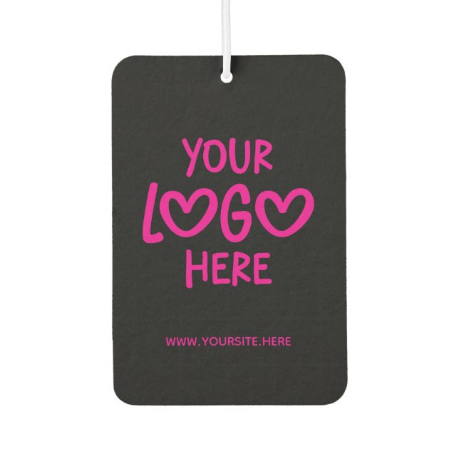 Black and Hot Pink Business Logo Site Photo Car Air Freshener (Front)