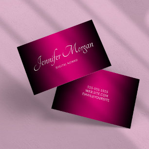 Black and Hot Pink Elegant Ombre Business Card