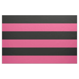 Black and Hot Pink Wide Stripes Large Scale Fabric