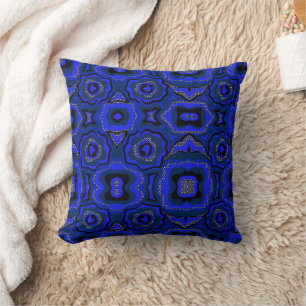 Black and indigo blue abstract pattern. cushion