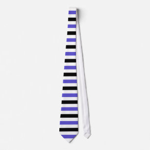 Black and Iris Stripes Pattern Modern White Tie