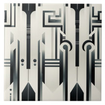 Black and Ivory Art Deco Columns and Keys