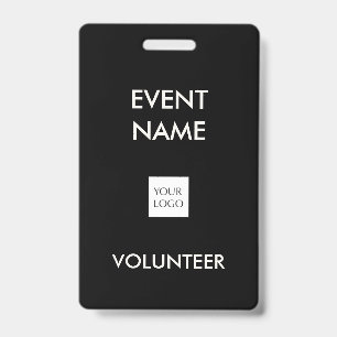 Black and Ivory Event Volunteer Logo ID Badge