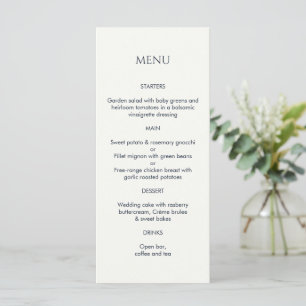 Black and Ivory Monogrammed Wedding Menu