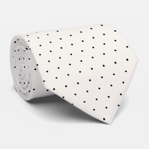 Black and Ivory Polka Dot Tie