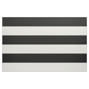 Black and Ivory Wide Stripes Large Scale Fabric
