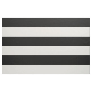 Black and Ivory Wide Stripes Large Scale Fabric