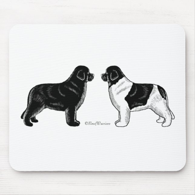 Black and Landseer Newfoundland Dog Mouse Pad (Front)