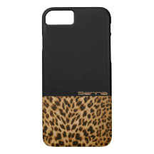 Black and Leopard Pattern iPhone 7 Case