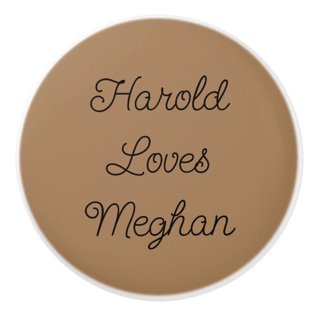 Black and Light Brown Romantic Ceramic Knob (Front)