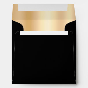 Black and Light Gold Shimmer Ombre Foil Glam Envelope