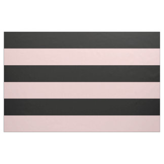 Black and Light Pink Wide Stripes Large Scale Fabric