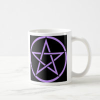 Black and Lilac Pentagram/ Pentacle Wiccan Mug