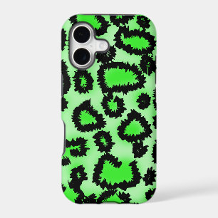 Black and Lime Green Leopard Print Pattern.