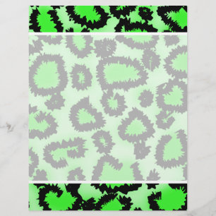 Black and Lime Green Leopard Print Pattern.