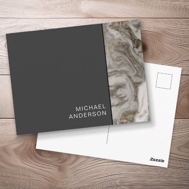 Black and Marble Professional Business Mailer Postcard (Creator Uploaded)
