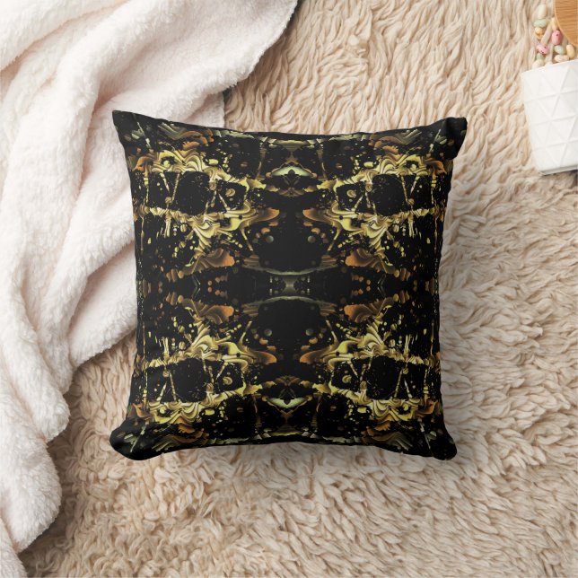Black and Metal Abstract Cushion (Blanket)