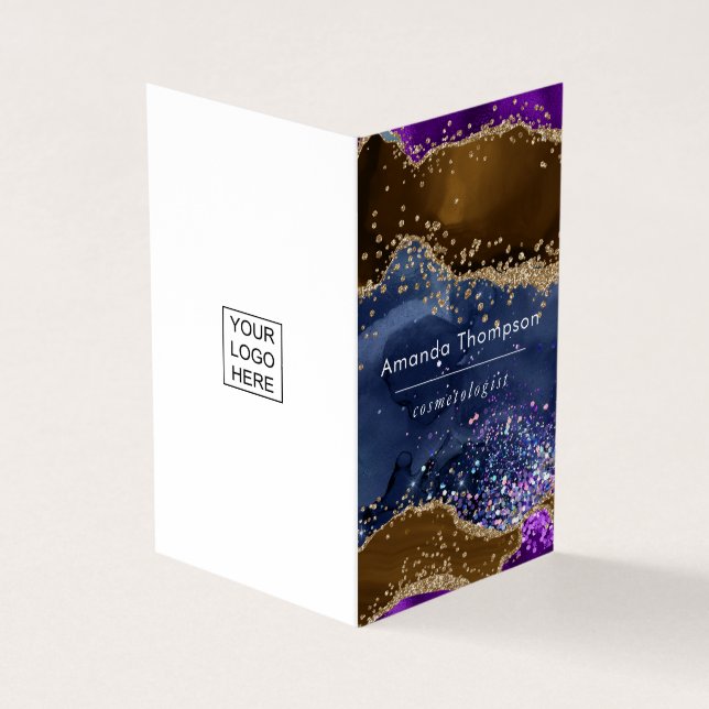  Black and Neon Brush Strokes Business Card (Outside)