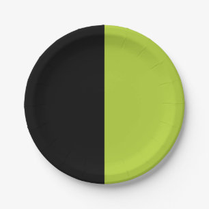 Black and Neon Green Paper Plate