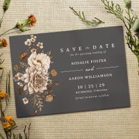 Black and Neutral Floral | Moody Fall Boho Wedding