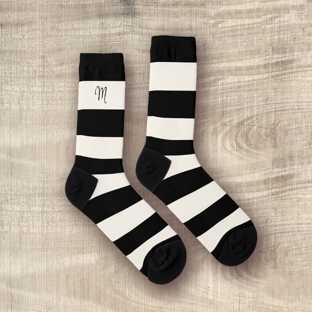 Black and Off-White Referee Stripes with Monogram  Socks (Creator Uploaded)